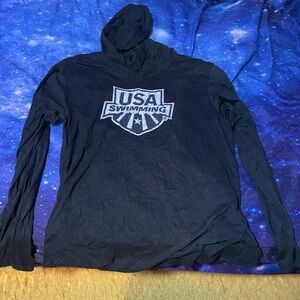 Men’s Grey lightweight USA Swimming Hooded Shirt - size XL🔥🏊‍♂️
